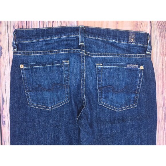 7 For All Mankind Roxanne Skinny Jeans Womens 26 (28x32) Dark Wash - Picture 6 of 8